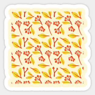 Autumn Beautiful Floral and Leaves pattern Sticker